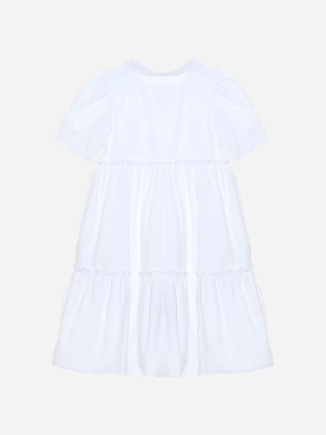 Girl Patachou White Short-Sleeved Poplin Dress