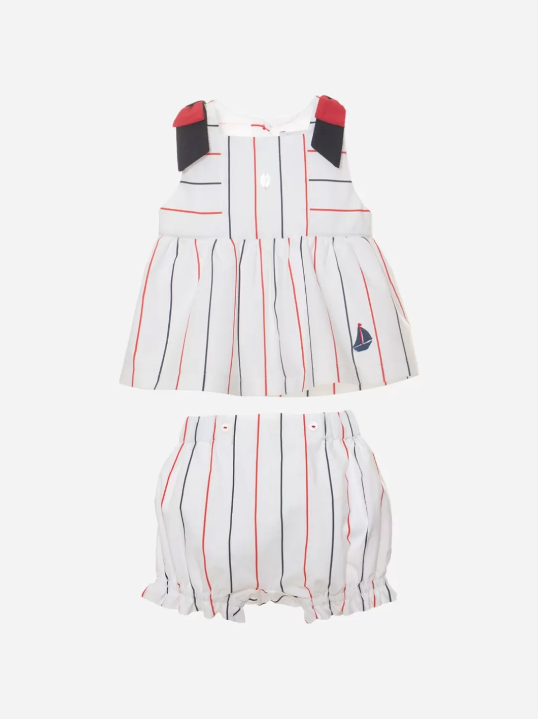 Baby Patachou White Striped Baby Girl Set