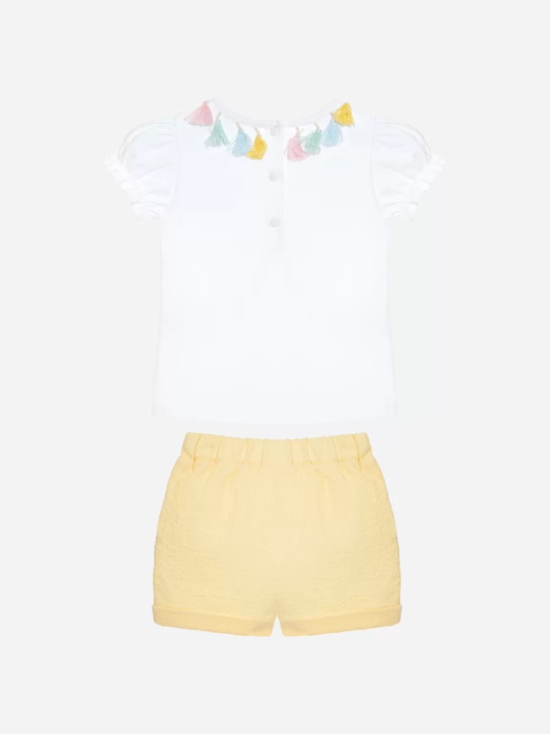 Baby Patachou White T-Shirt And Yellow Shorts Set