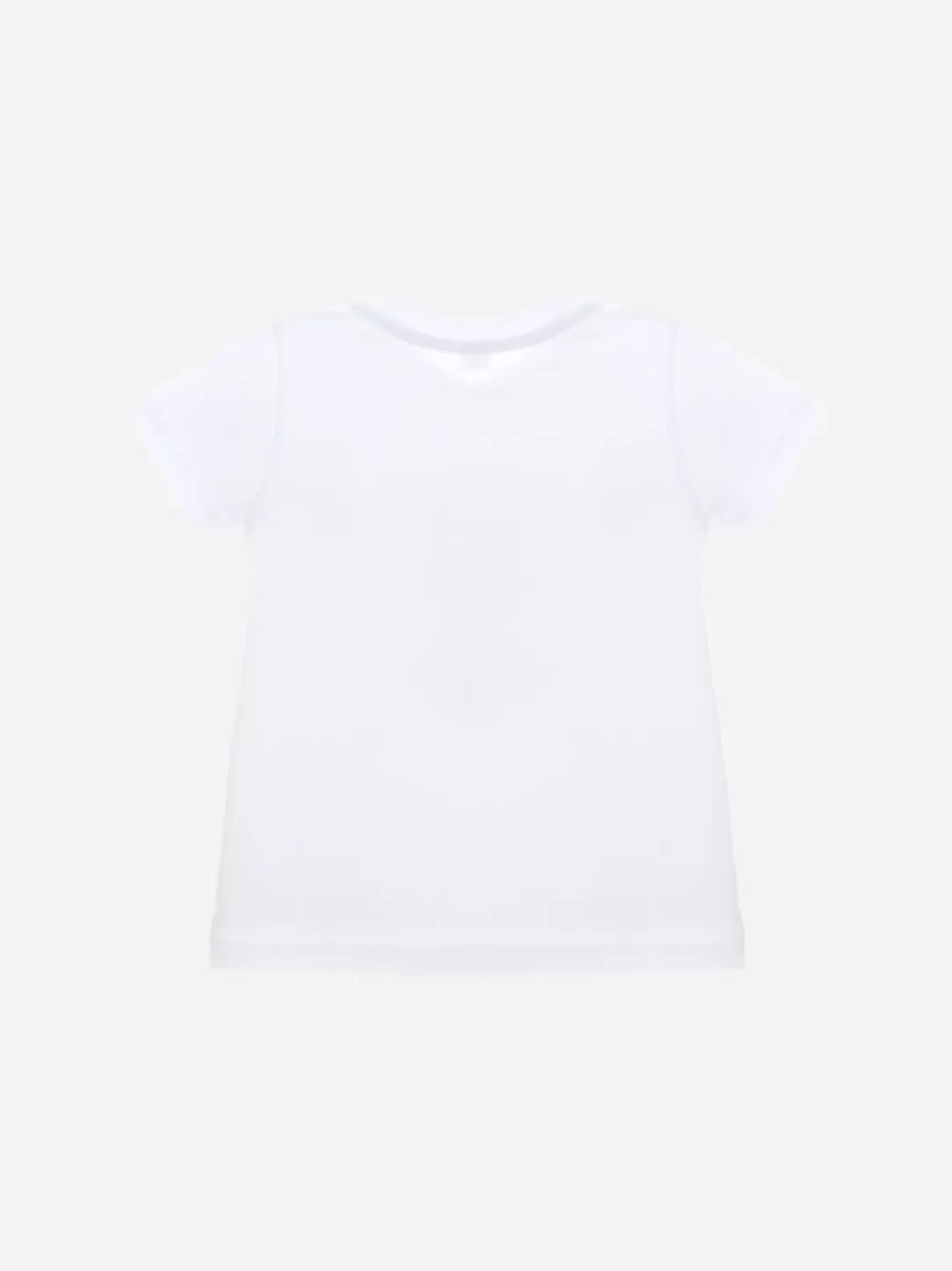 Baby Patachou White T-Shirt With Blue And Aqua Green Pocket