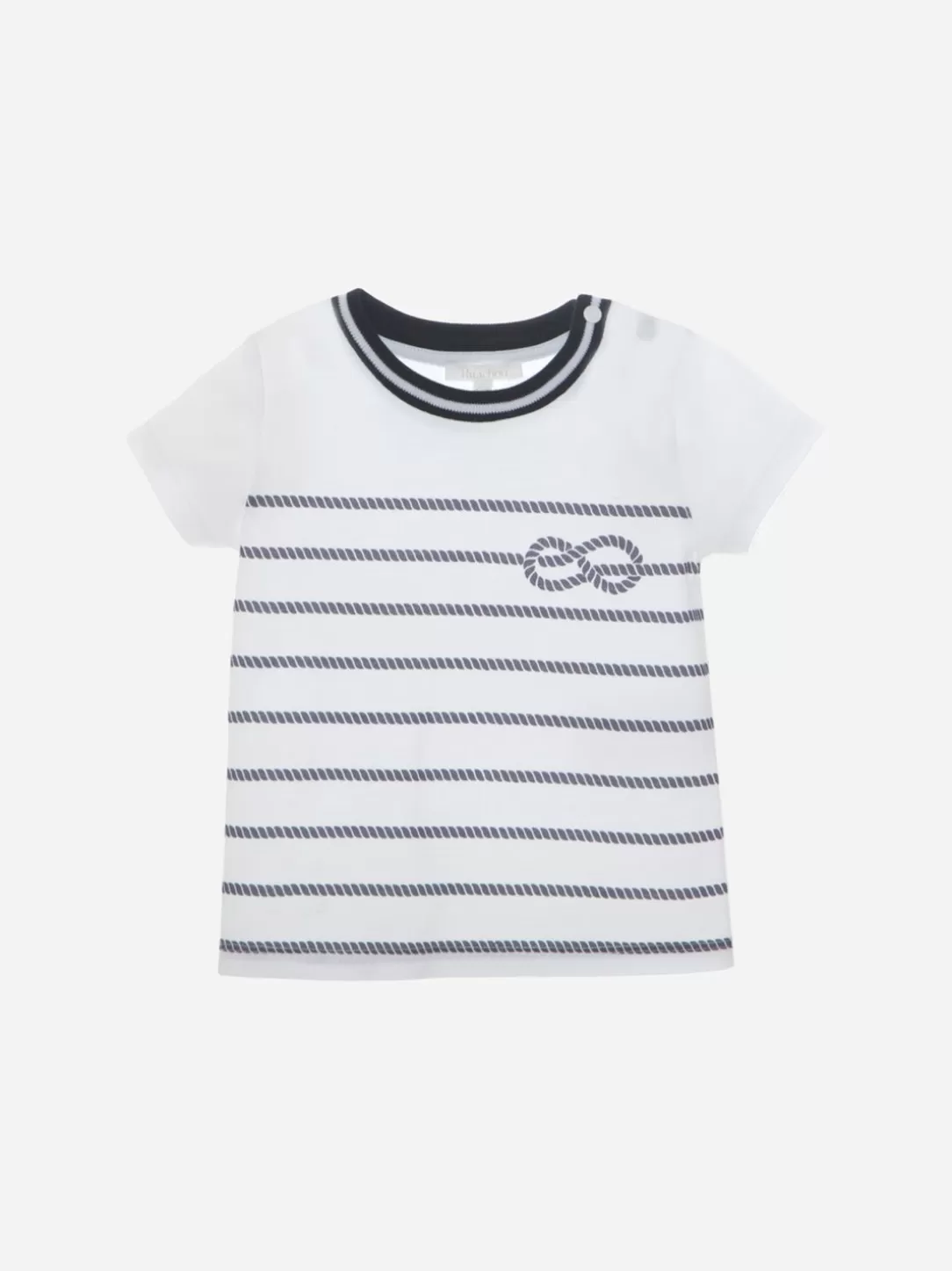 Baby Patachou White T-Shirt With Marine Rope Motif