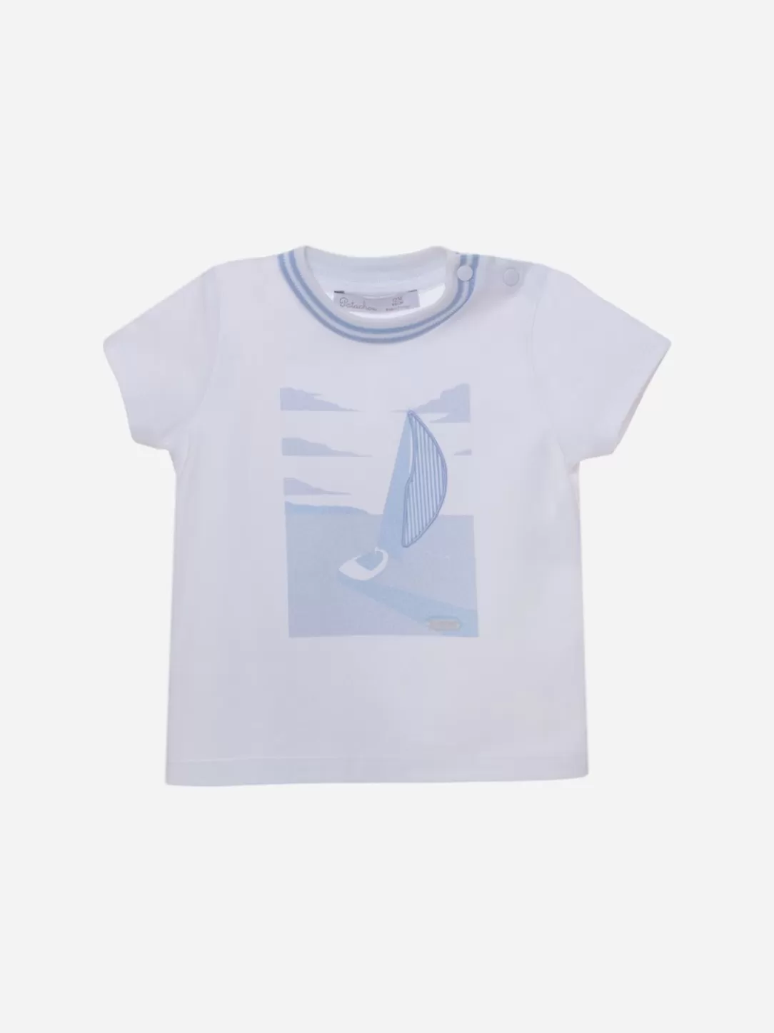 Boy Patachou White T-Shirt With Printed Boat