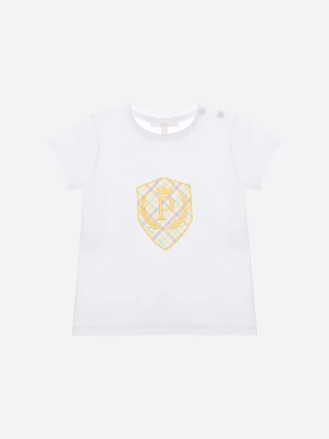 Boy Patachou White T-Shirt With Yellow Emblem Embroidery