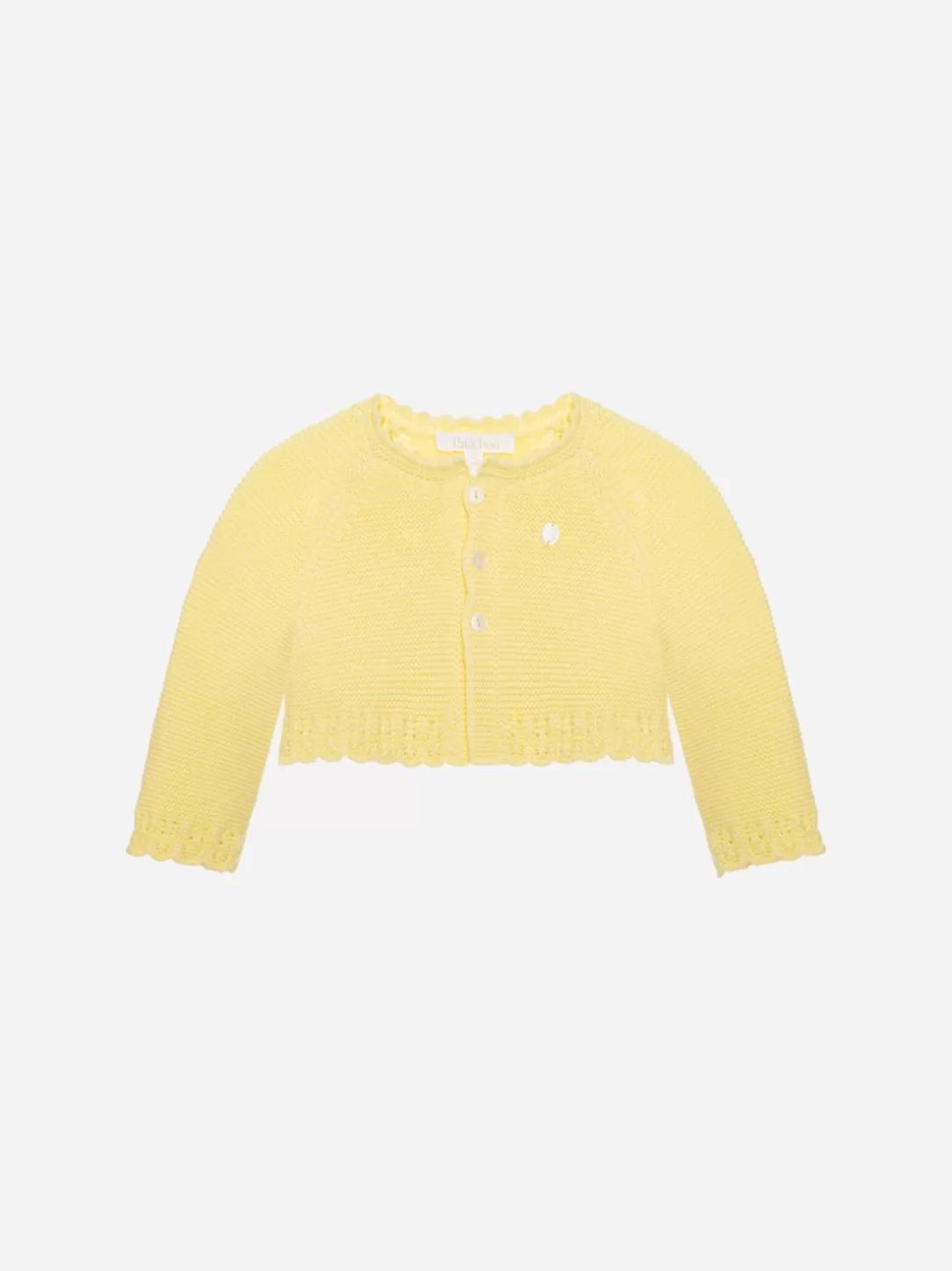 Baby Patachou Yellow Cardigan Made In Knit