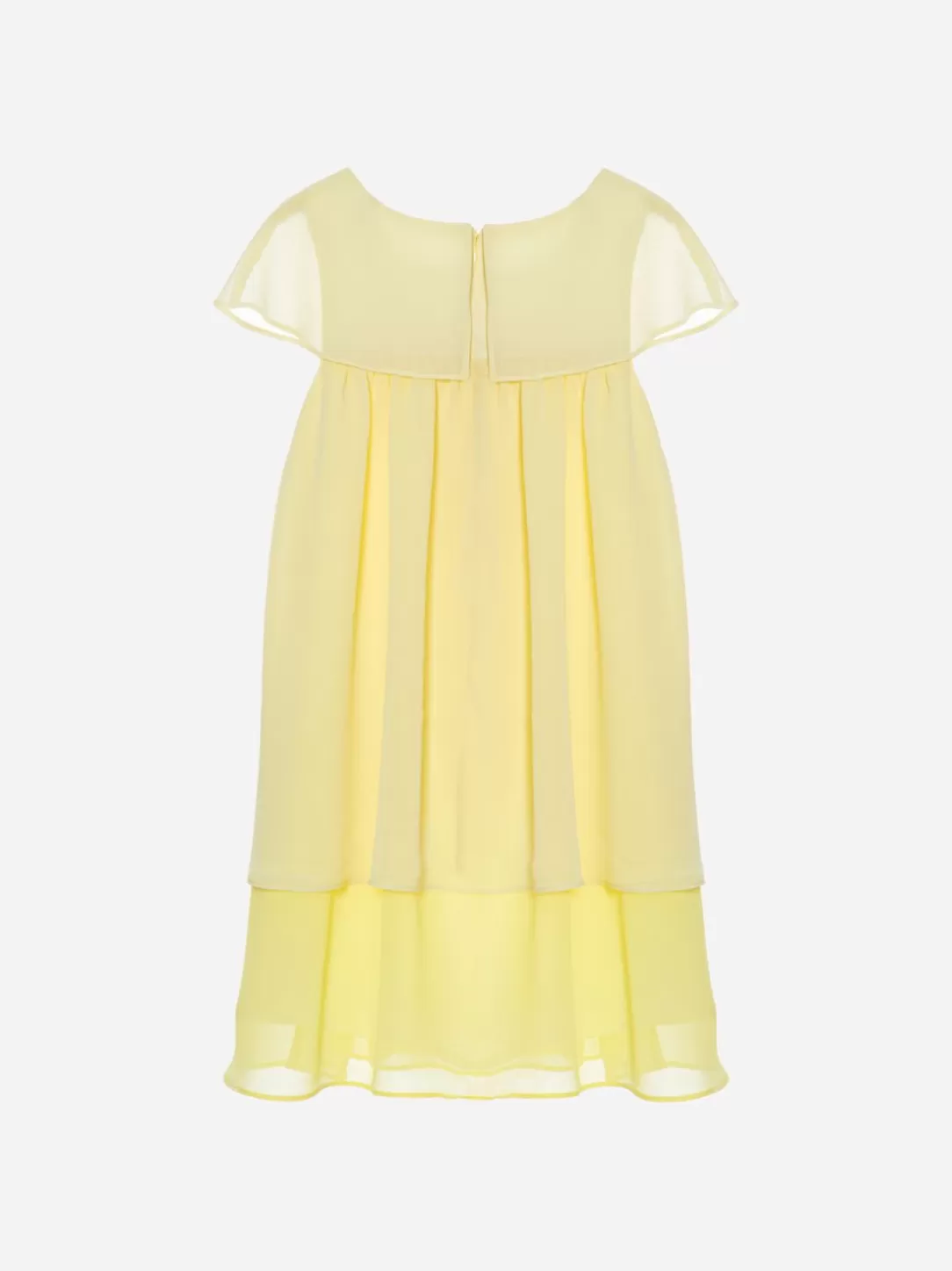 Girl Patachou Yellow Chiffon Dress Decorated With Bow