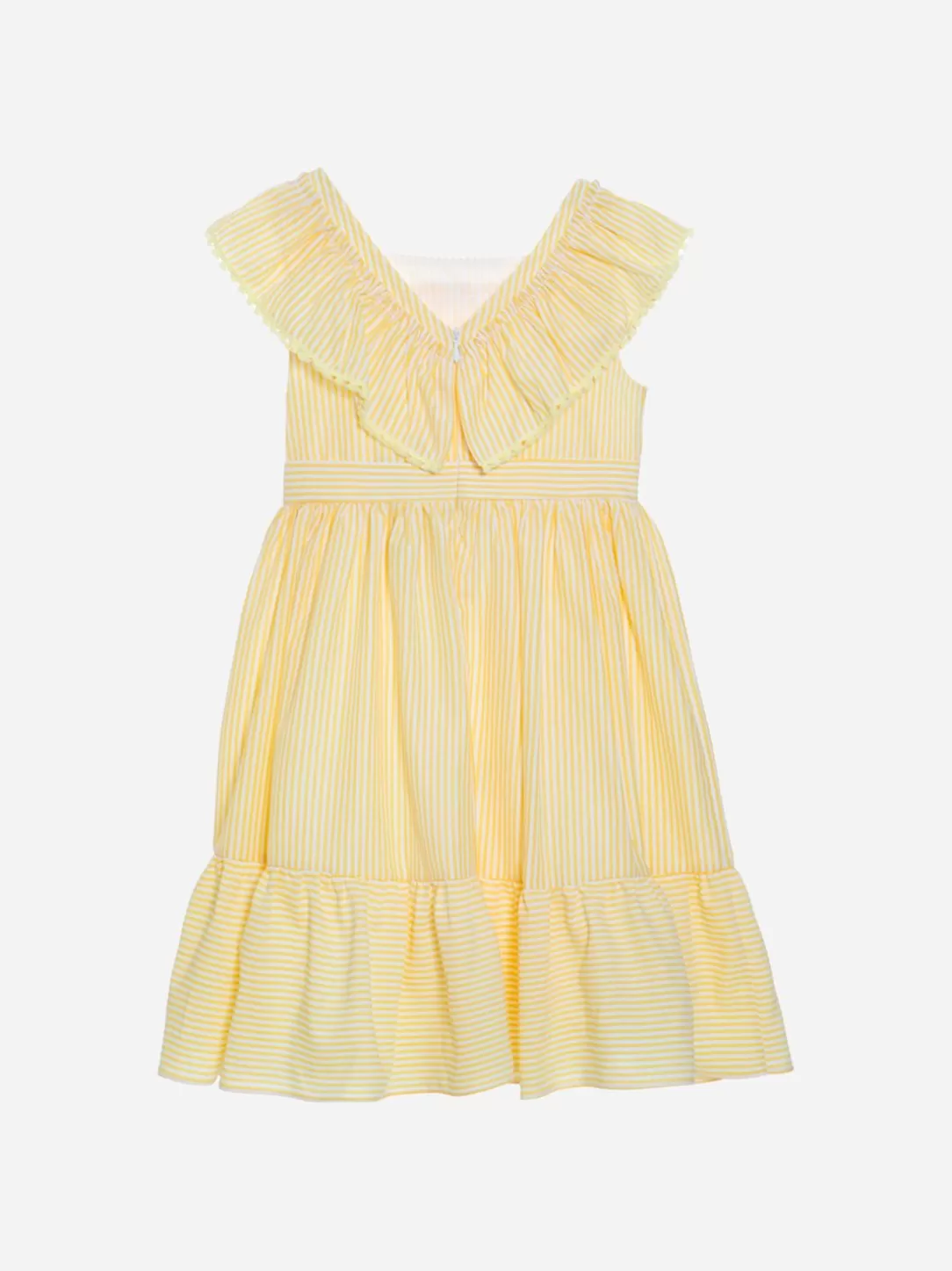 Girl Patachou Yellow Dress With Striped Pattern