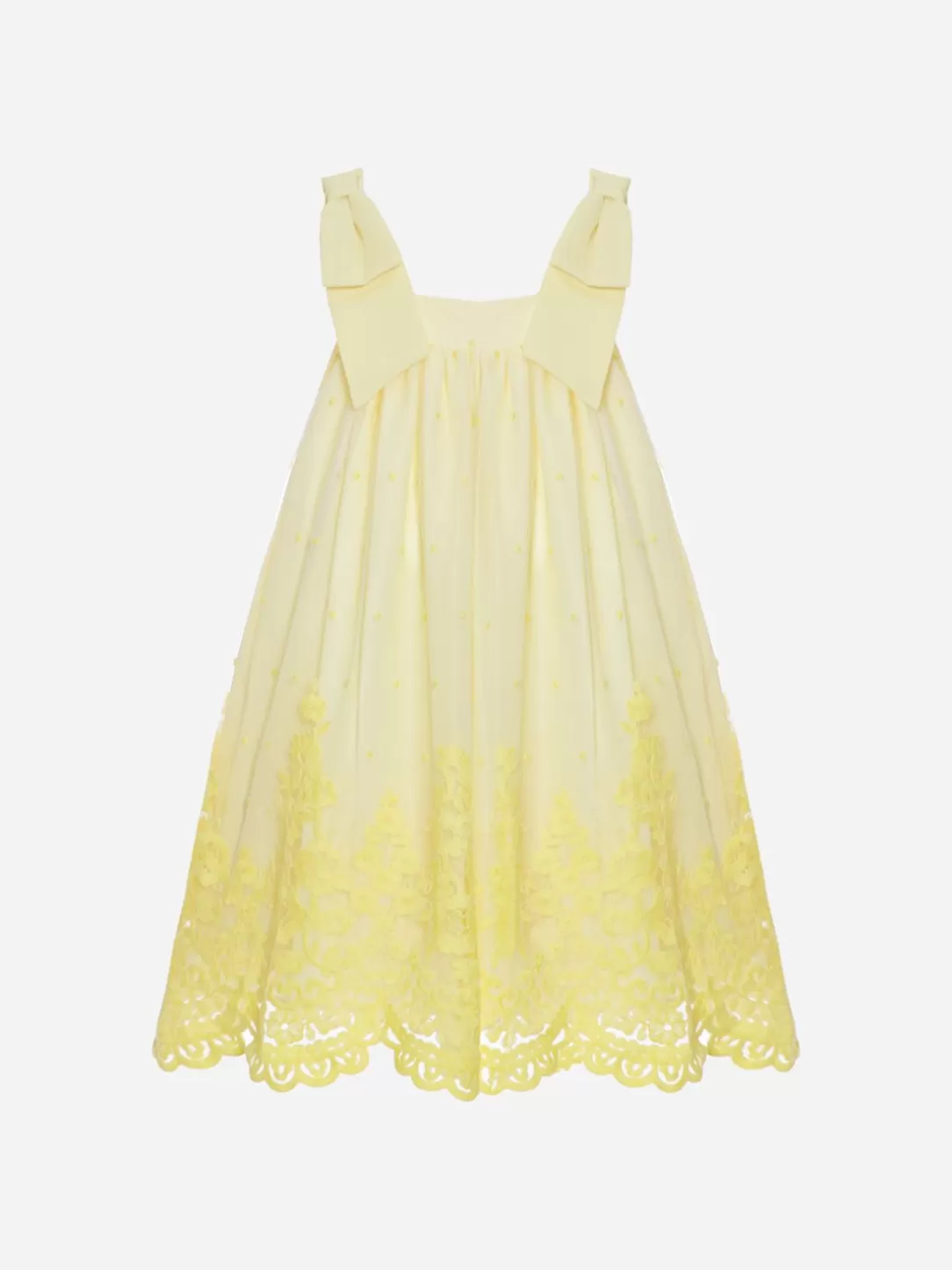 Girl Patachou Yellow Embroidered Strapless Dress