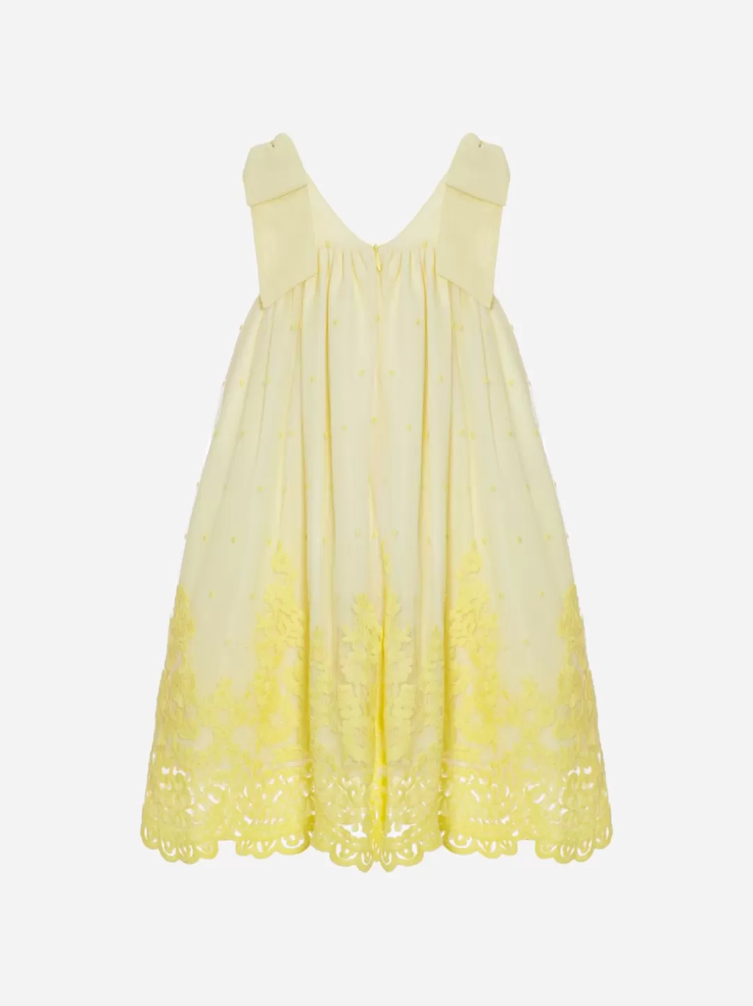 Girl Patachou Yellow Embroidered Strapless Dress