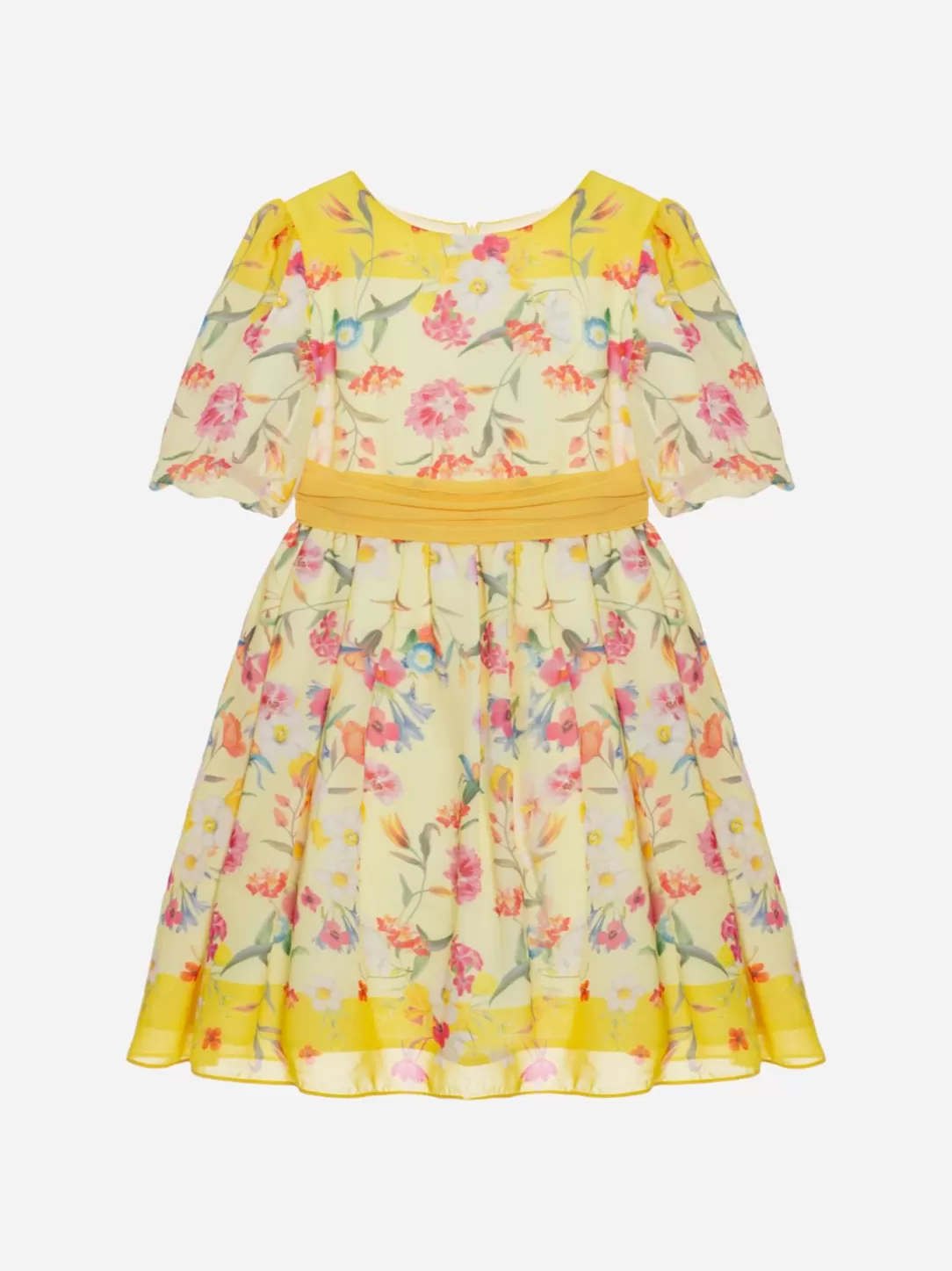 Girl Patachou Yellow Floral Print Dress