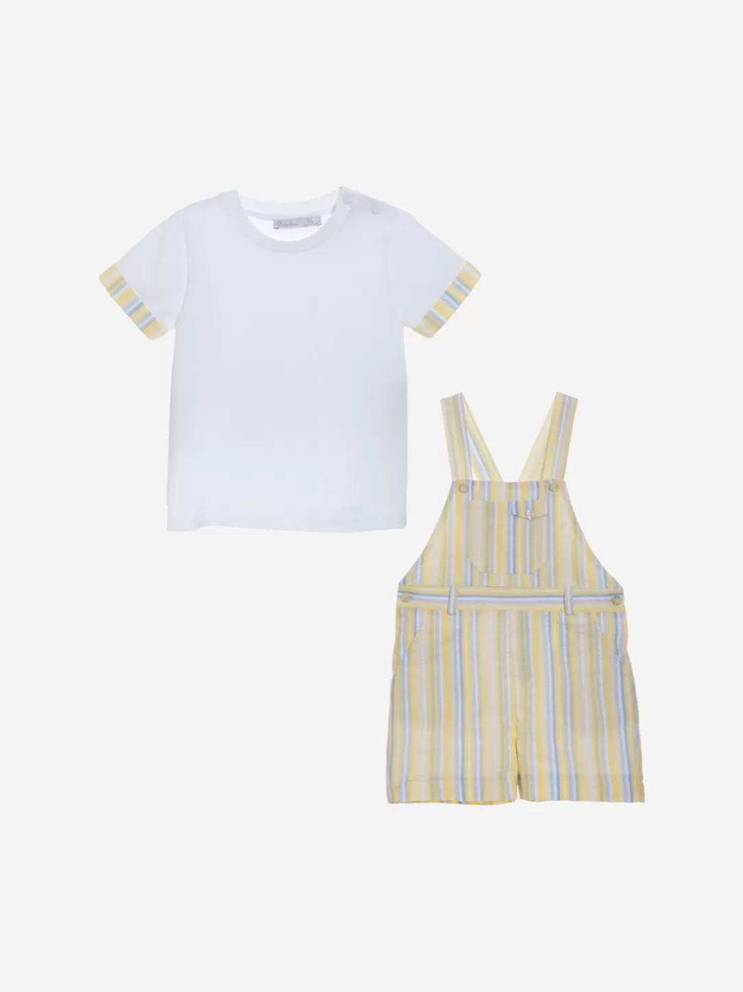 Boy Patachou Yellow Striped Jumpsuit Set